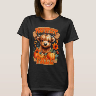 T-shirt Vache drôle et mignonne de l'automne cow-boy salut