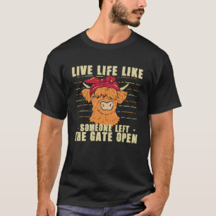 T-shirt Vache Drôle Heifer Vie Comme Quelqu'Un A Quitté Le