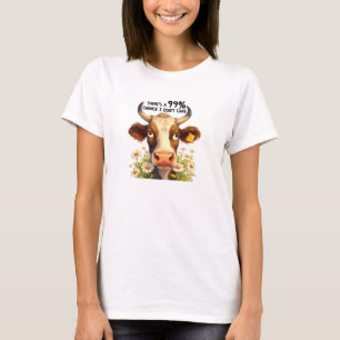 T-shirt Vache drôle je me fiche du cadeau d'humour