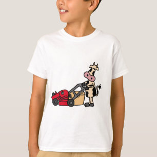T-shirt Vache drôle poussant la bande dessinée rouge de