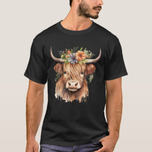 T-shirt Vache Écossaise Highland Cow Western Wear Highland