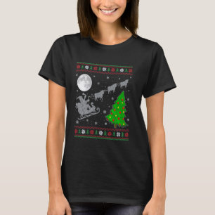 T-shirt Vache écossaise laide arbre de Noël Santa chevauch
