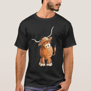 T-shirt Vache Écossaise Poilue Pour Femmes Hommes Enfants