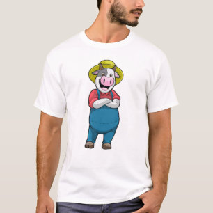 T-shirt Vache en tant qu'agriculteur avec Casquette