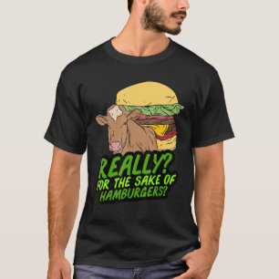 T-shirt Vache Et Burger Végétalien