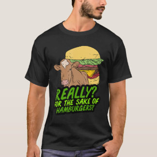 T-shirt Vache Et Burger Végétalien
