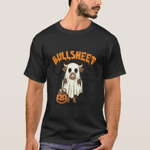 T-shirt Vache fantôme drôle de feuille de taureau Hallowee