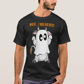 T-shirt Vache Fantôme Moo I Moo Boo Moon Cosplay Hallowe