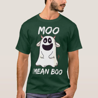 T-shirt Vache fantôme Moo Je Veux Dire Boo Halloween Vache