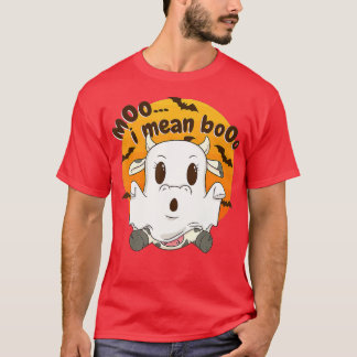 T-shirt Vache fantôme Moo Je Veux Dire Boo Halloween Vache