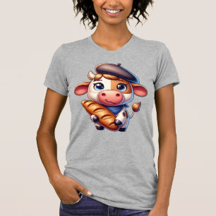 T-shirt Vache française avec Baguette