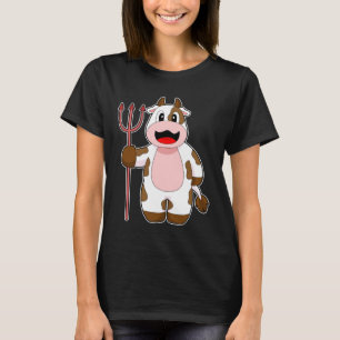 T-shirt Vache Halloween Devil Trident