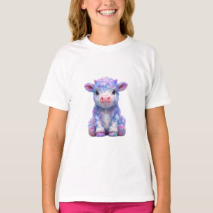 T-shirt Vache Highland Calf Enfants Doux Pastel
