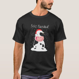 T-shirt Vache Holstein Joyeuse Vous Souhaite Feliz Navidad