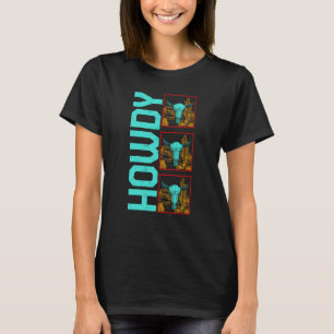 T-shirt Vache Howdy Bohème Crânes de Vache Fan de Vache  A