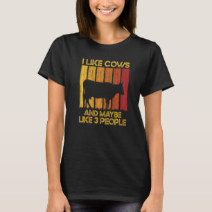 T-shirt Vache J'Aime Les Vaches Et Peut-Être 3 Personnes Q
