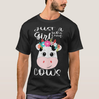 T-shirt Vache Juste Une Fille Qui Aime Les Vaches Fermier 
