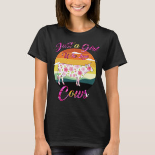 T-shirt Vache Juste Une Fille Qui Aime Les Vaches Fermier 