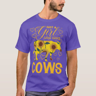 T-shirt Vache Juste une fille qui aime vaches femmes fermi