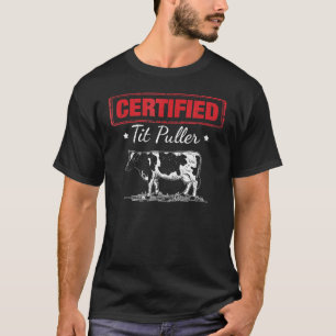 T-shirt Vache laitière de paysan tireur de trayon certifié