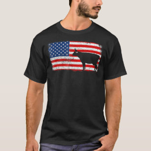 T-shirt Vache laitière Drapeau américain patriotique Vinta