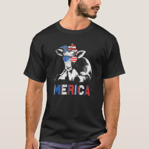 T-shirt Vache Langue Dehors Jour de l'Indépendance de l'Am