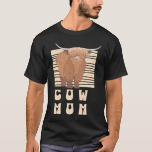 T-shirt Vache Maman Fermier Écosse Highland Vaches Cowgirl