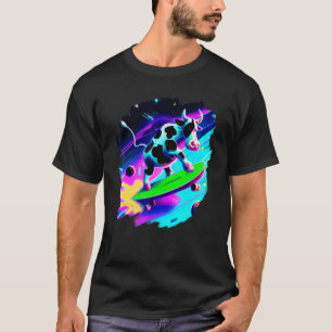 T-shirt Vache planchant dans l'espace rétro vintage ska