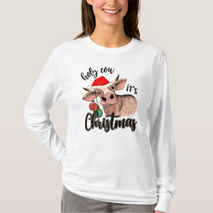 T-shirt *~* Vache Sainte C'est Noël Ornements drôle