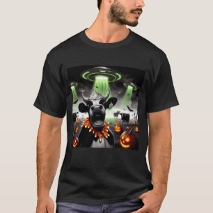T-shirt Vache surprise extraterrestre selfie enlèvement UF