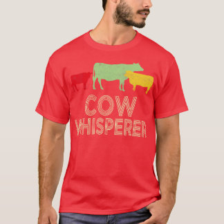 T-shirt Vache Whisperer Retro Vintage détendu Funny Farmi