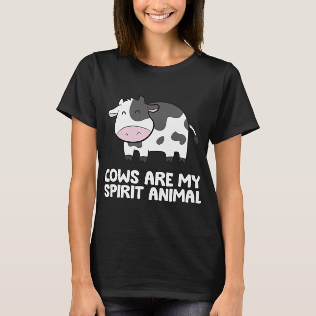 T-shirt vaches de vache de bétail sont mon animal d'esprit (Devant)