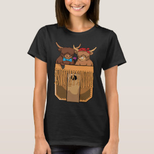 T-shirt Vaches écossaises des Highlands de poche mignonnes
