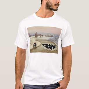 T-shirt Vaches en rivière d'hiver