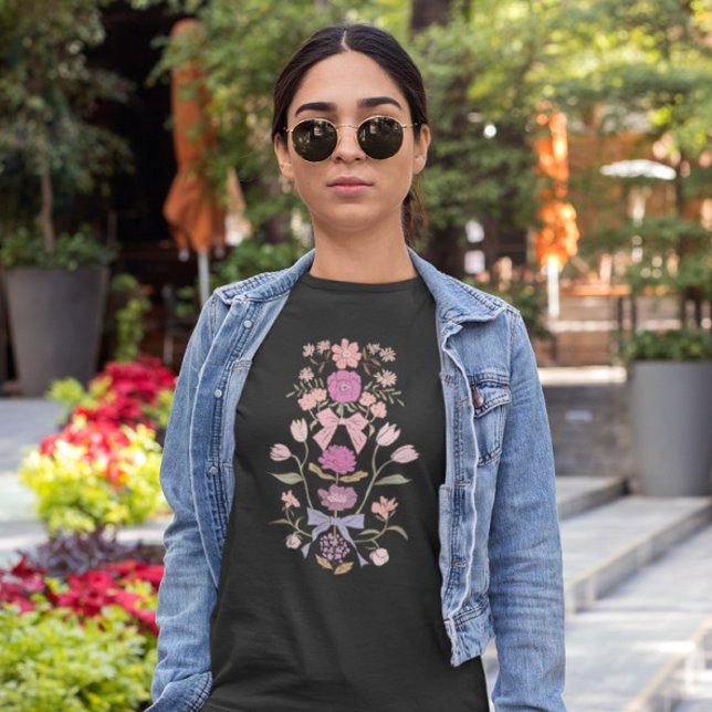 T-shirt Vaches et fleurs roses (Créateur téléchargé)