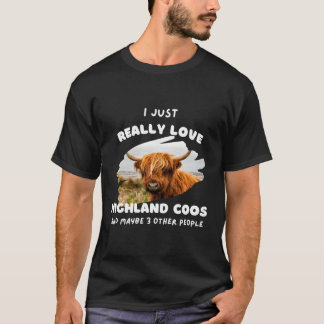 T-shirt Vaches Highland poilues Écosse Amour de Coo Écossa
