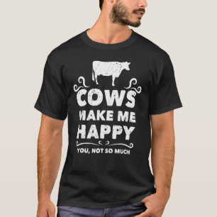 T-shirt Vaches Me Rendent Heureux Ranch Animaux Hommes Fem