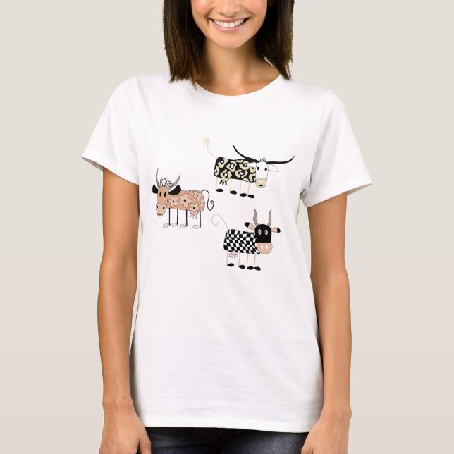 T-shirt Vaches mignonnes et sentiment de ferme (Devant)