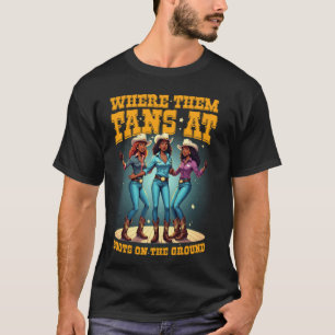 T-shirt Vaches noires bottées de cow-girls sur le terrain 
