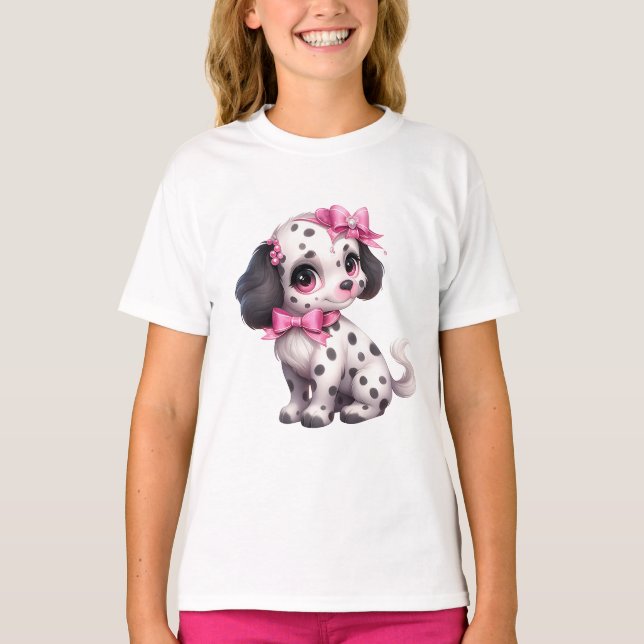 T-shirt Vaches Roses Et Bling Jolie Coupe Dalmatie (Devant)