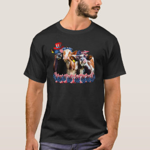 T-shirt Vachette patriotique du 4 juillet génisse vache an