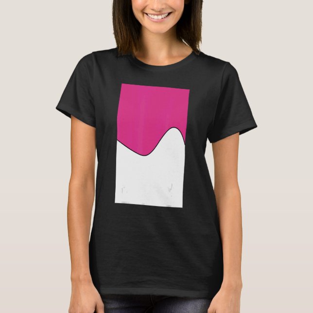 T-shirt Vague À Deux Tons Géométrique Motif Deep Cerise Et (Devant)