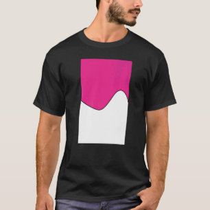 T-shirt Vague À Deux Tons Géométrique Motif Deep Cerise Et