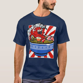T-shirt Vague Art Japonais Ramen Bowl Kawaii Anime