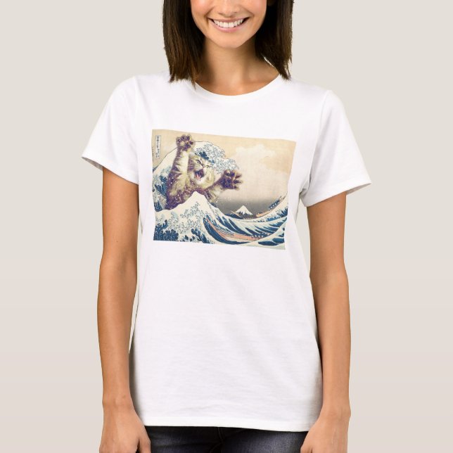 T-shirt Vague de chats géants - La Grande Vague au large d (Devant)