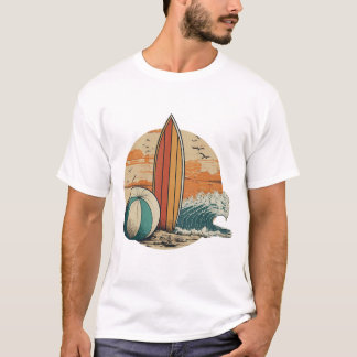 T-shirt vague de surf de plage