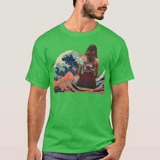 T-shirt vague fille pleurant je ne pleurerai pas de texte