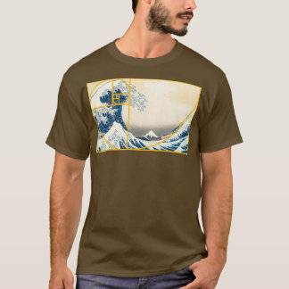 T-shirt Vague Golden Fibonacci