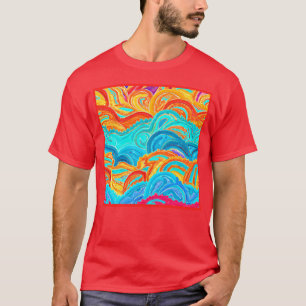 T-shirt Vague Peinture Motif. Commandez dès maintenant