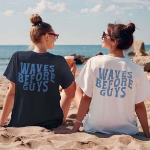 T-shirt Vagues avant les garçons été filles plage vacances